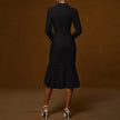 Women's Solid Color Notch Lapel Mermaid Dress Bodycon Office Dress With Asymmetrical Hem For Formal Events