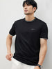 Color -blocked Round-neck T-shirt For Men With Personalized Artistic Signature Embroidery