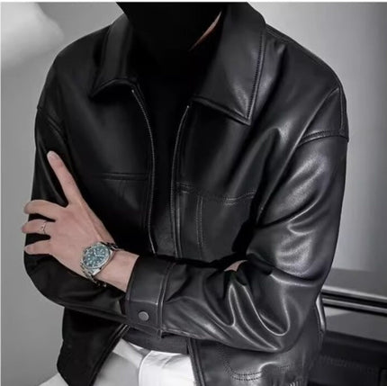 Men's Lapel Motorcycle Casual High-quality Jacket
