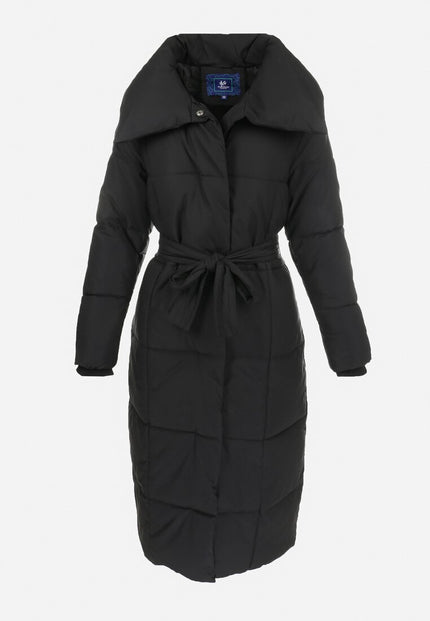 Belted Knee-length Down Jacket