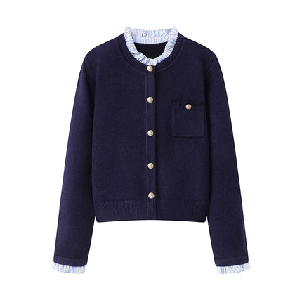 Women's Pleated Lace Collar Jacket