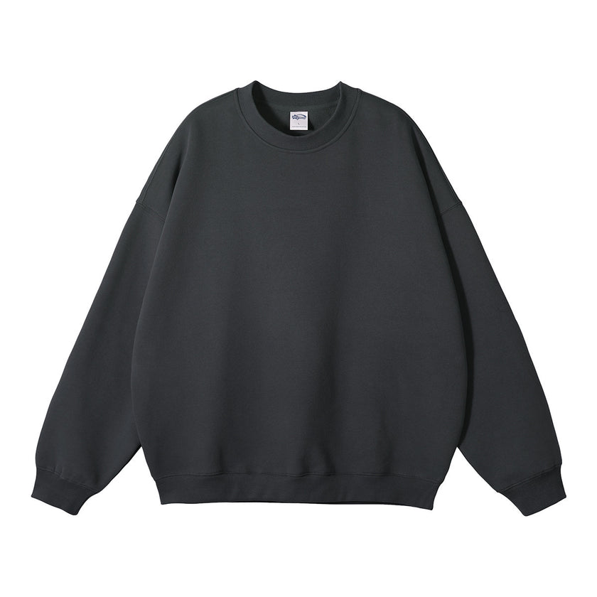 Men's Solid Color Fleece-lined Jumper