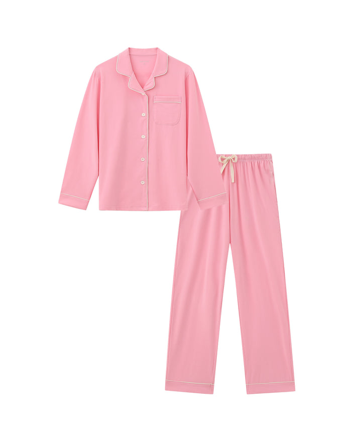 RONGTAI Cotton Womens Pajama Sets Comfy Fall Winter Pajama Set Long Sleeve Sleepwear 2 Pcs Pjs Nightwear S-XXL