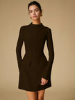 Solid Color Slim Fit Long Sleeve Bodycon Dress