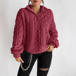 Double-sided Plush Latte Art Casual Zipper Pullover Top