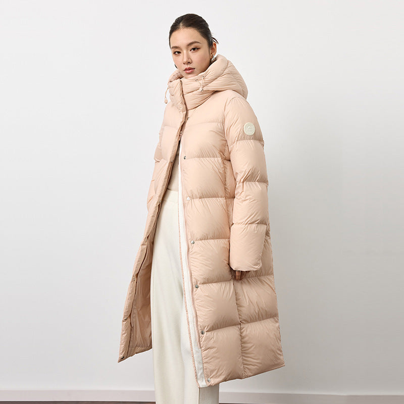 Slim Fit Warm Over-the-knee Lengthened Down Jacket Women