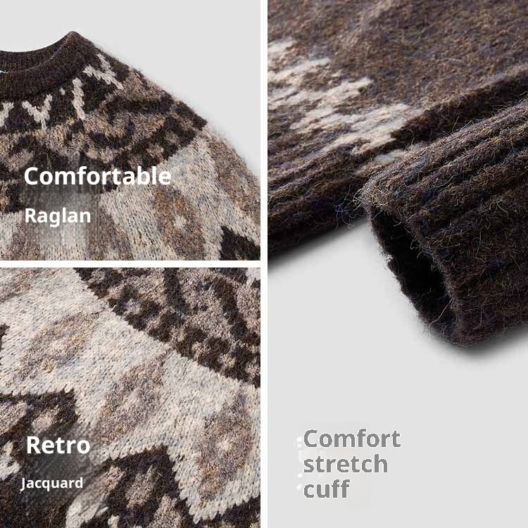 Men's Christmas Round Neck Jacquard Knitted Sweater