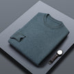 Men's Solid Color Loose Round Neck Wool Sweater