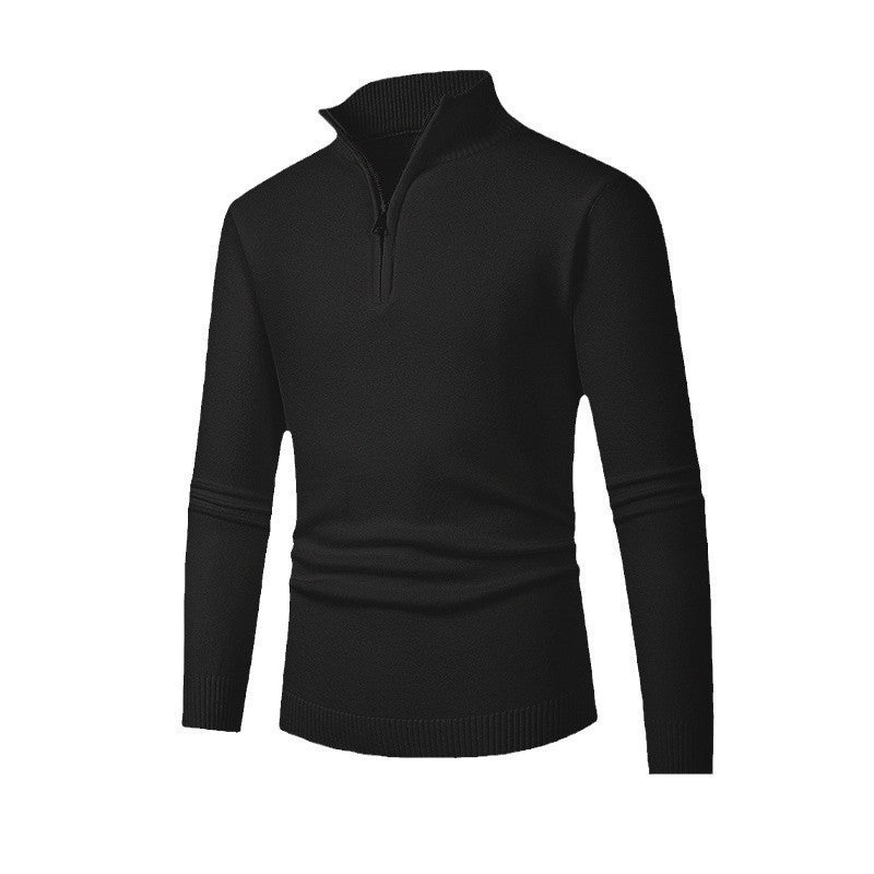 Men's Half Zipper Polo Long Sleeve Sweater