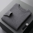 Men's Solid Color Loose Round Neck Wool Sweater