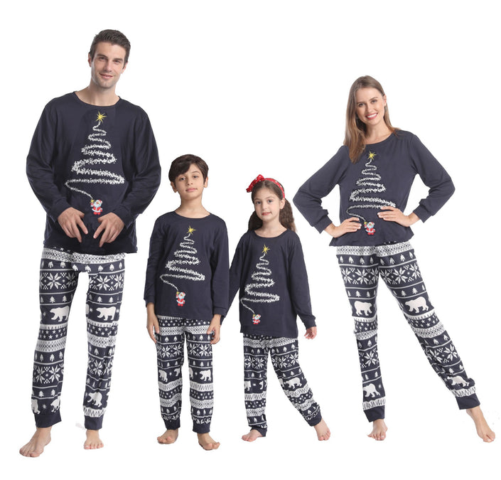 Christmas Tree Printed Pajamas Set