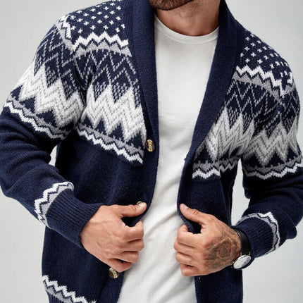 American Solid Long-sleeved Knitted Cardigan