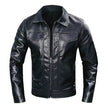 Leather Turn-Down Collar Casual Long Sleeve Jacket