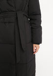 Belted Knee-length Down Jacket