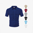 Loose Breathable Jacquard Short Sleeve Shirt