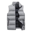 Stand Collar Slim-fit Zipper Winter Vest Jacket