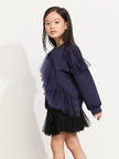 Girls Mesh Ruffle Sweatshirt