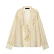 European And American Style New Fashionable Layered Decorative Bow Blouse