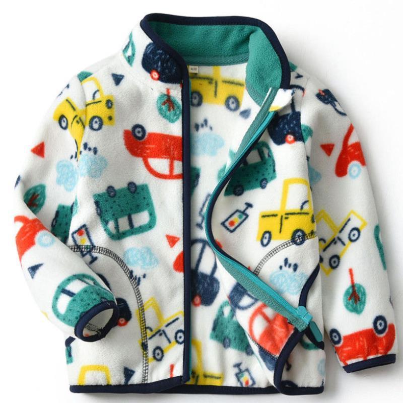 Thick Fur Printed Kids Zipper Jacket