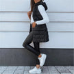 Women's Solid Color Sleeveless Hooded Vest, Mid-Length Zip-Front Waistcoat With Pockets For Spring And Fall Layering