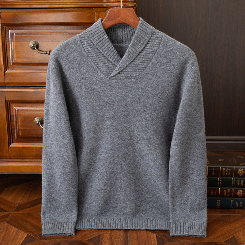 Men's Collar Wool Pullover Sweater