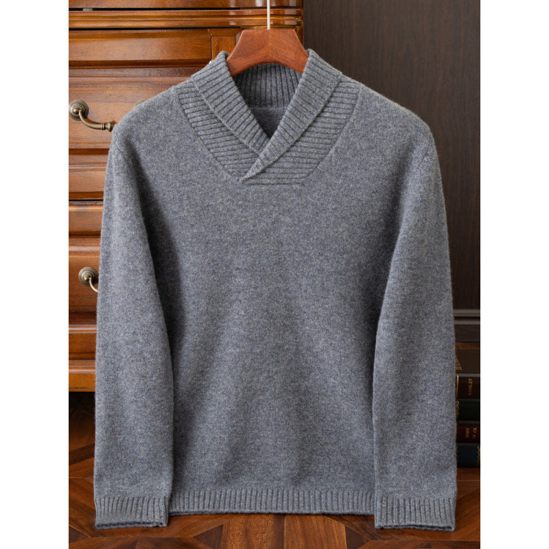Men's Collar Wool Pullover Sweater