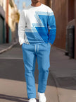 Men's Casual Sporty Round Neck Sweatshirt And Pants Two-piece Set
