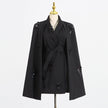 Elegant Loose Patchwork Waist-cropped Cape Blazer