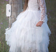Children's Lace Long-sleeved White Lace Princess Dress
