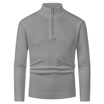 Men's Half Zipper Polo Long Sleeve Sweater