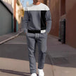 Men's Casual Sporty Round Neck Sweatshirt And Pants Two-piece Set