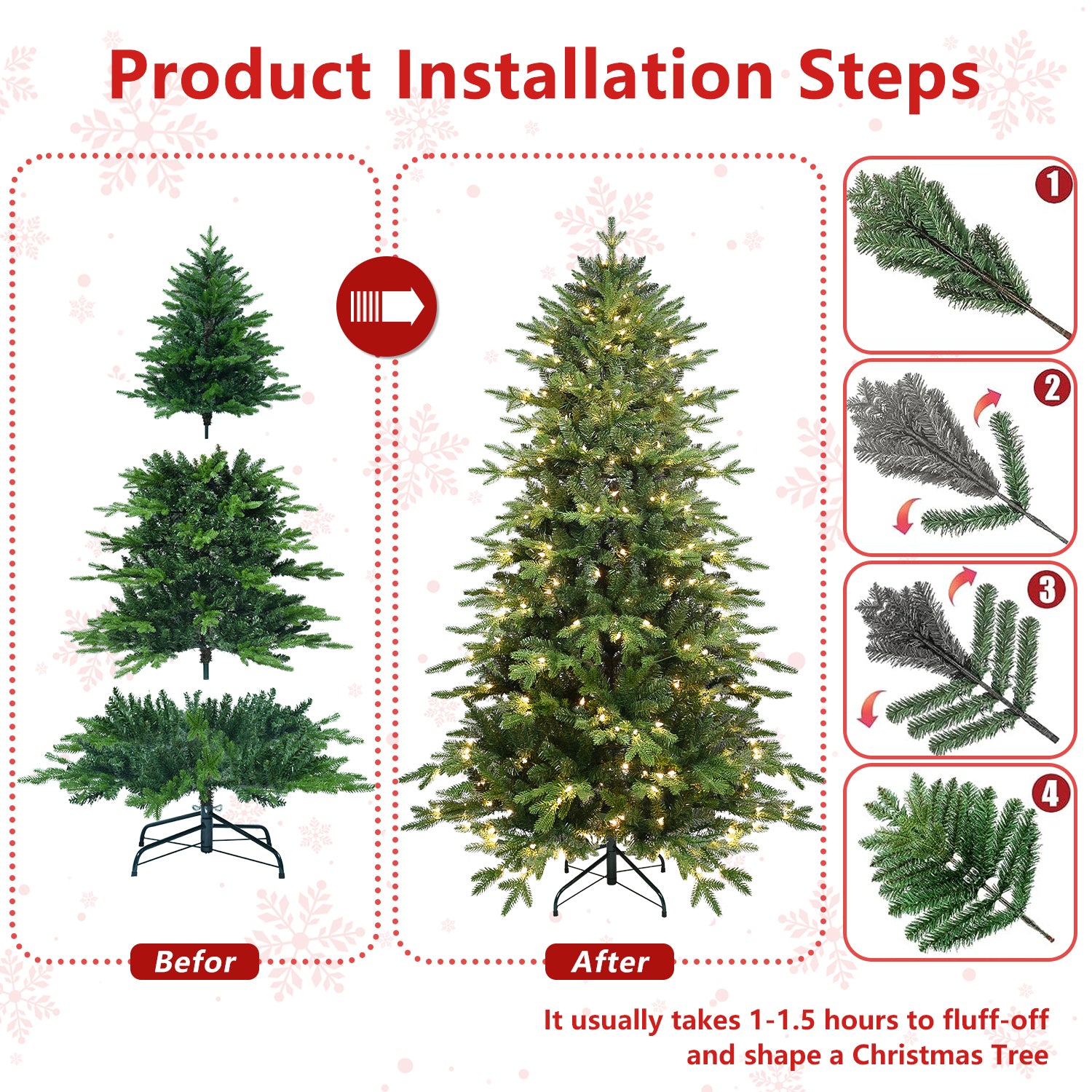 Pre-Lit PVC Christmas Tree