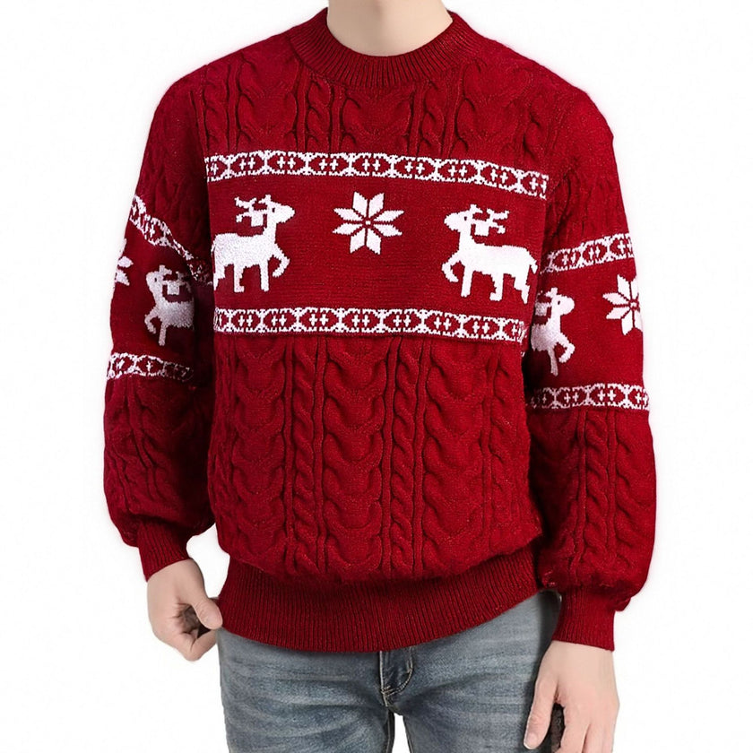 Men's Christmas Round Neck Knitwear Sweater Coat