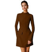 Solid Color Slim Fit Long Sleeve Bodycon Dress