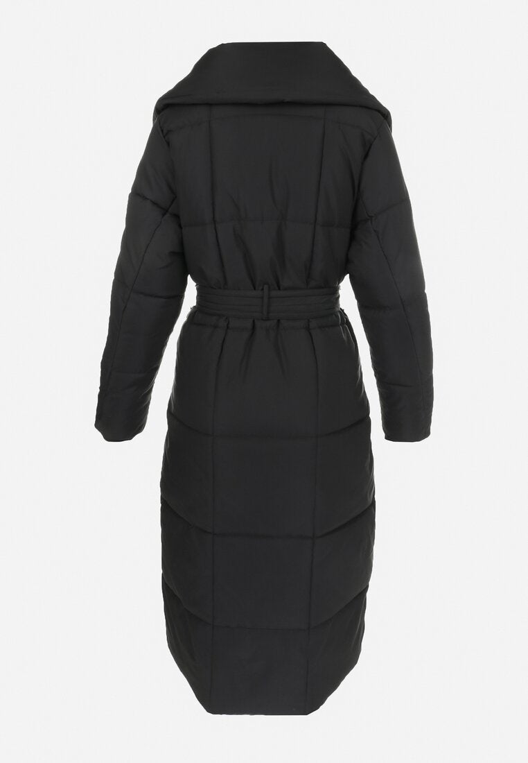 Belted Knee-length Down Jacket