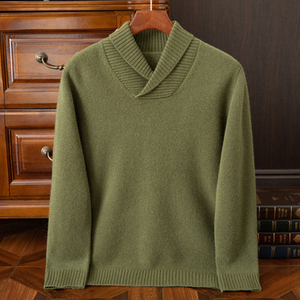 Men's Collar Wool Pullover Sweater