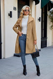 Women's Single-breasted Stand Collar Belt Pea Coat