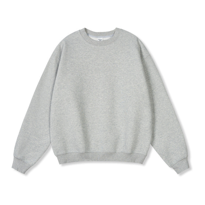 Men's Solid Color Fleece-lined Jumper