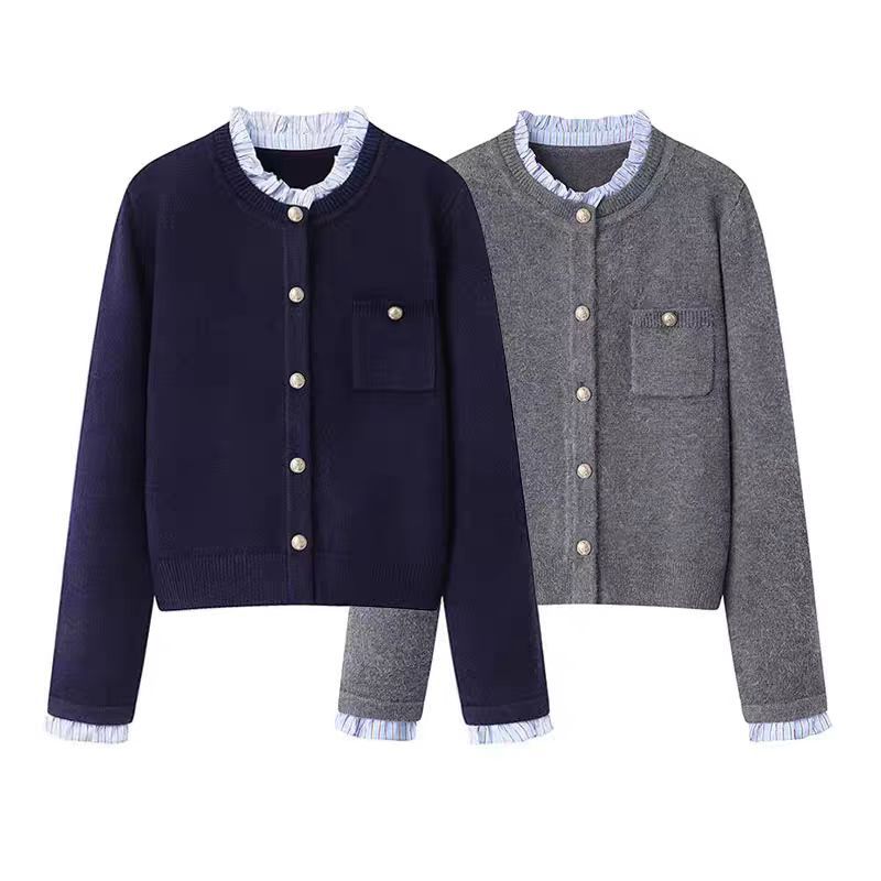Women's Pleated Lace Collar Jacket