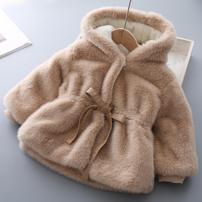 Baby Girl Winter Velvet Furs Jacket