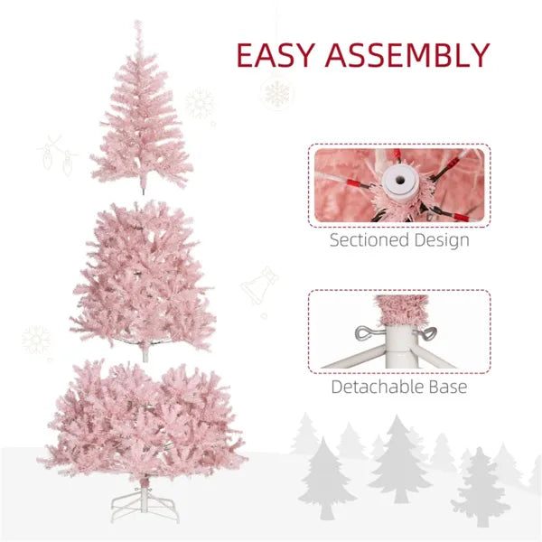 Pre-Lit Pink 7.5ft Christmas Tree