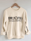 Vibrant Letter Print Crew Neck Sweatshirt Soft