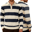 Men's stripped Contrasting Color Button Long Sleeve