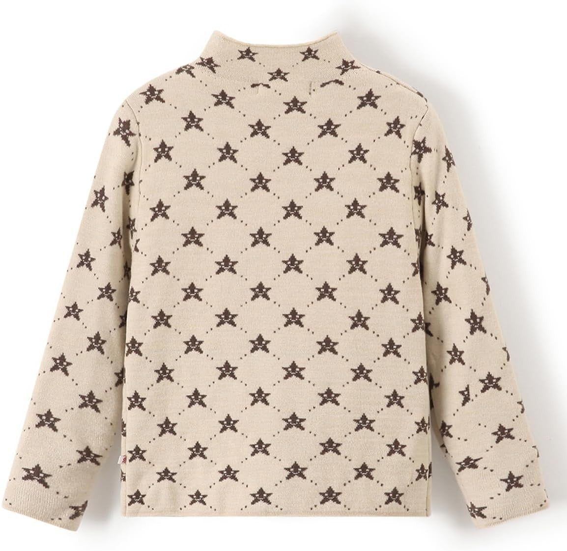 Girls Pattern Half Turtleneck Sweater