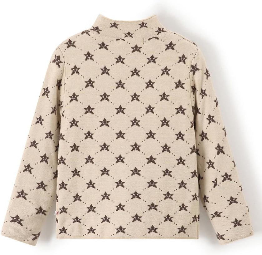 Girls Pattern Half Turtleneck Sweater