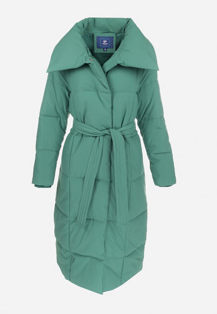 Belted Knee-length Down Jacket