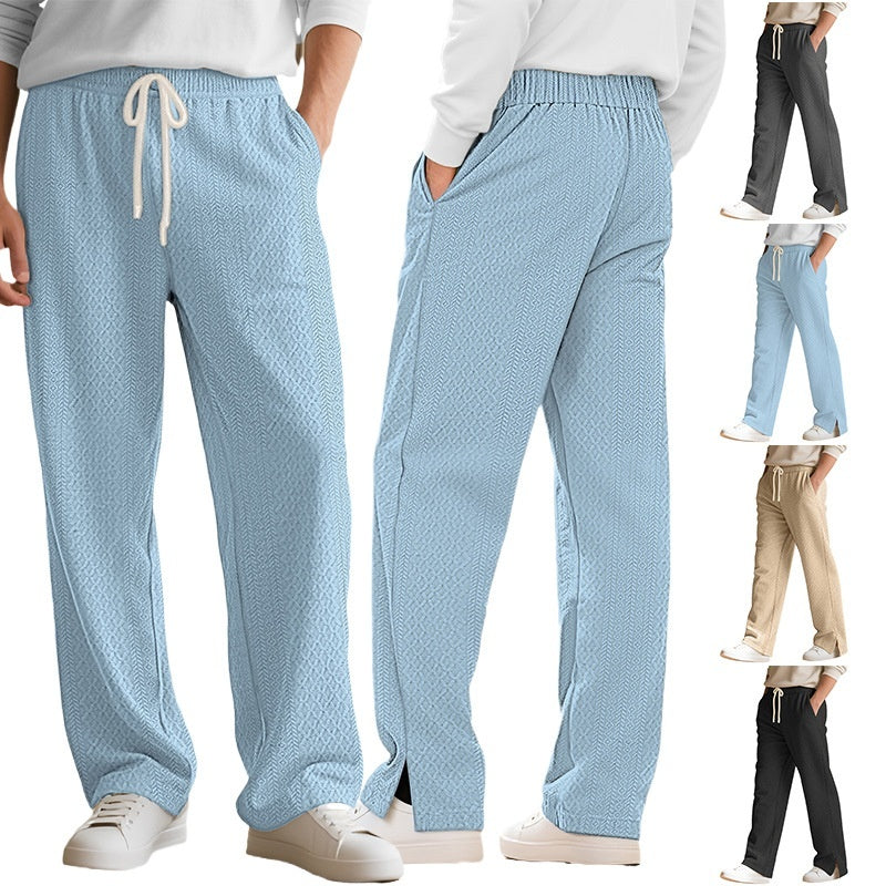 Loose Casual Jacquard Knit Straight-leg Pants