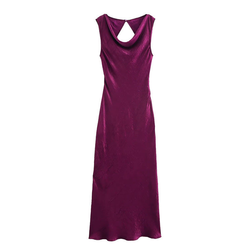 Sleeveless V-neck Slim Long Dress For Women