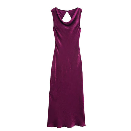 Sleeveless V-neck Slim Long Dress For Women