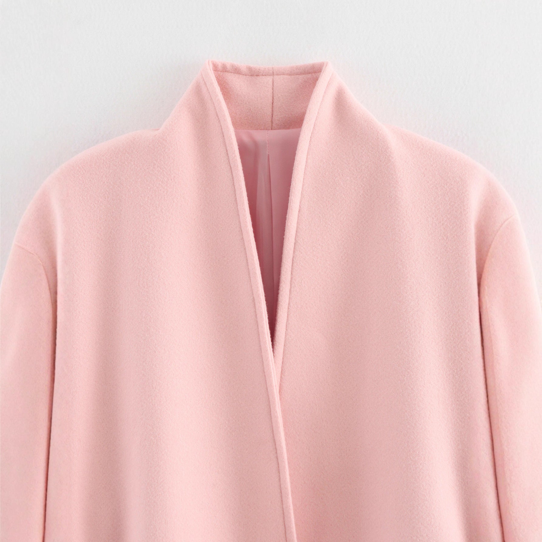 Women's Belted Long-sleeve Wool Coat